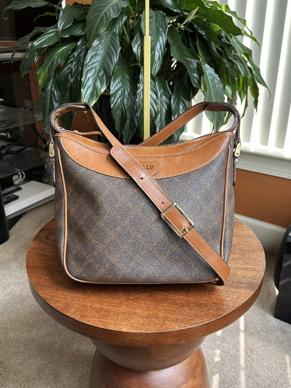 BALLY Zip Top Shoulder Bag Brown, British Tan